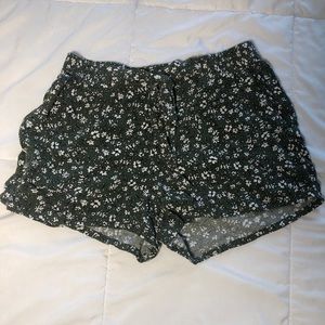 Flowy green floral pants